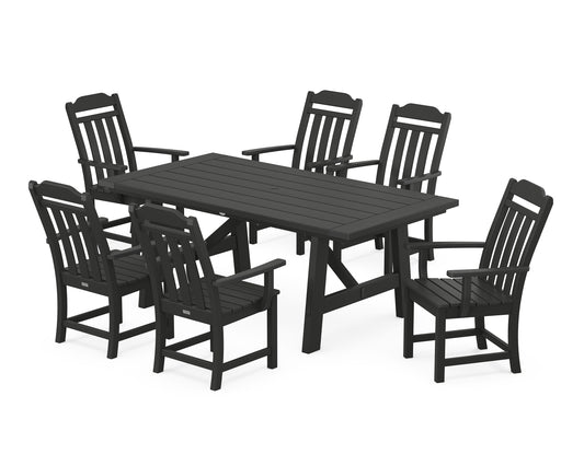 Cottage Arm Chair 7-Piece Rustic Farmhouse Dining Set