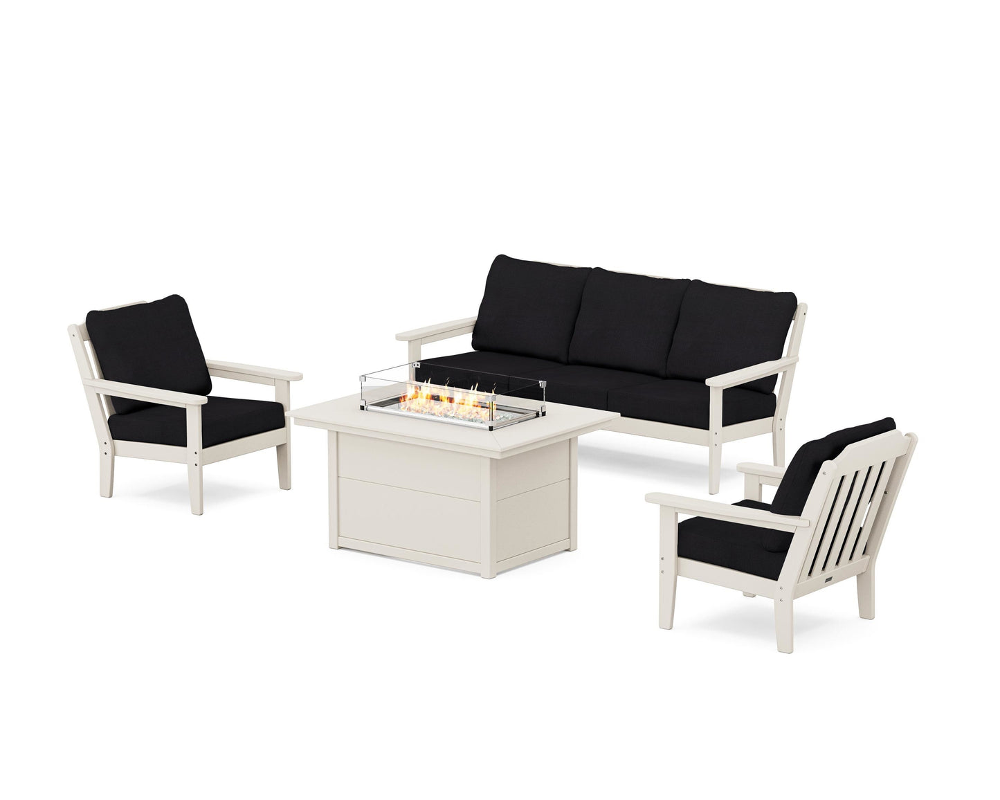 Cottage Deep Seating Fire Pit Table Set