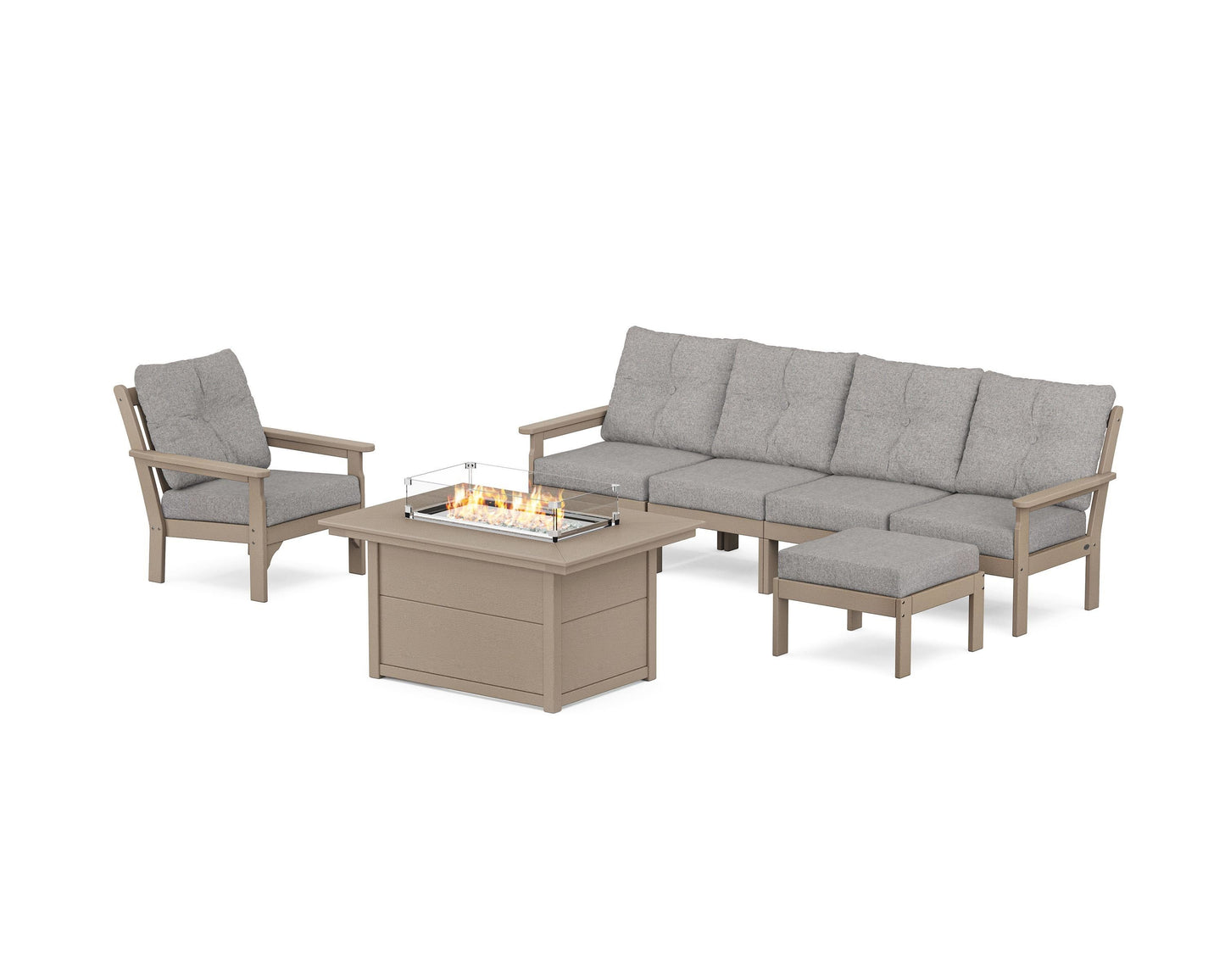 Vineyard Sectional Lounge and Fire Pit Set