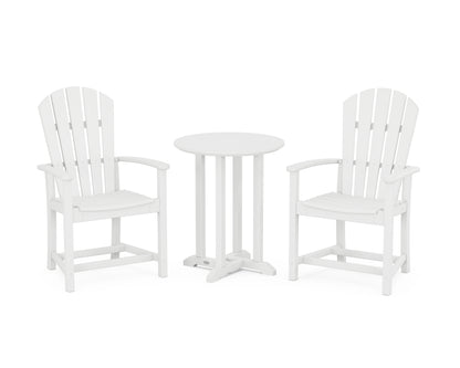 Palm Coast 3-Piece Round Farmhouse Bistro Dining Set