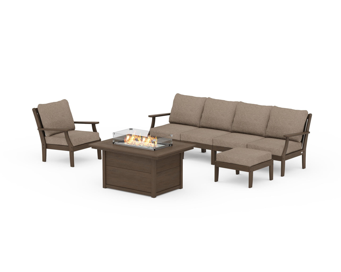 Braxton Sectional Lounge and Fire Pit Set
