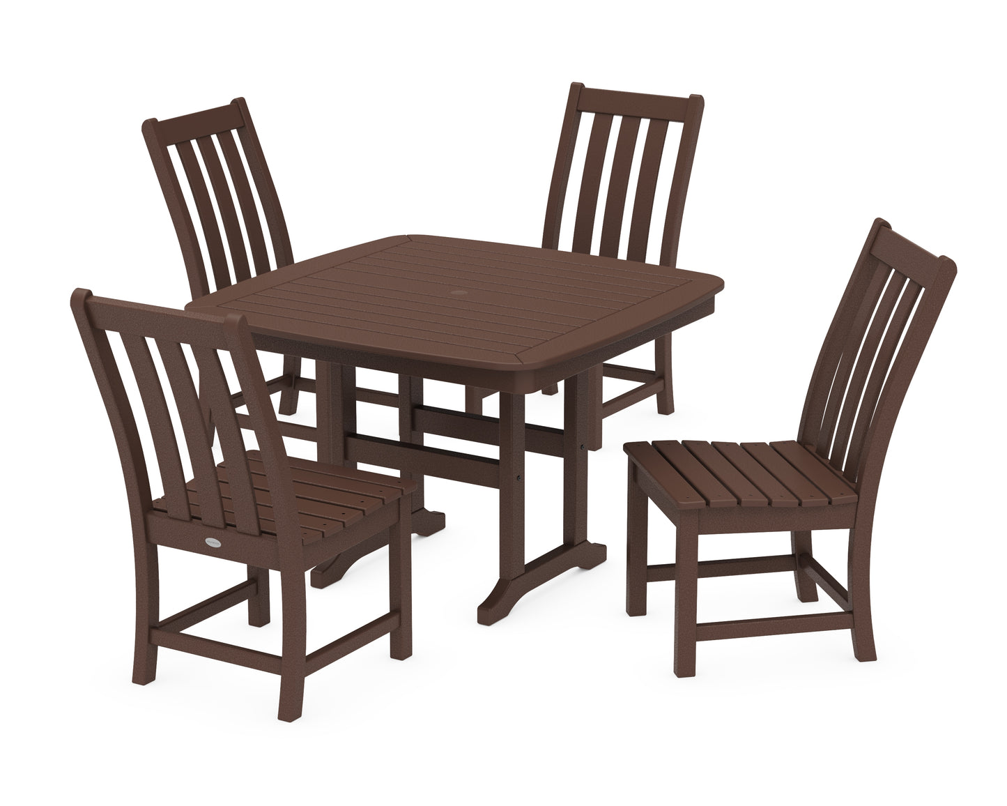 Vineyard Side Chair 5-Piece Dining Set with Trestle Legs