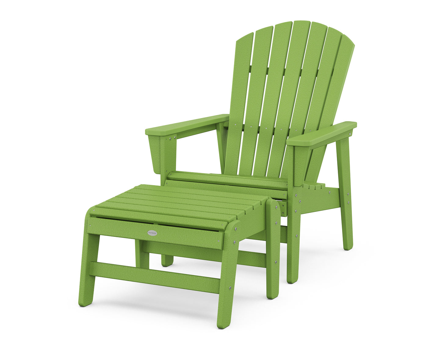 Nautical Grand Upright Adirondack Chair with Ottoman