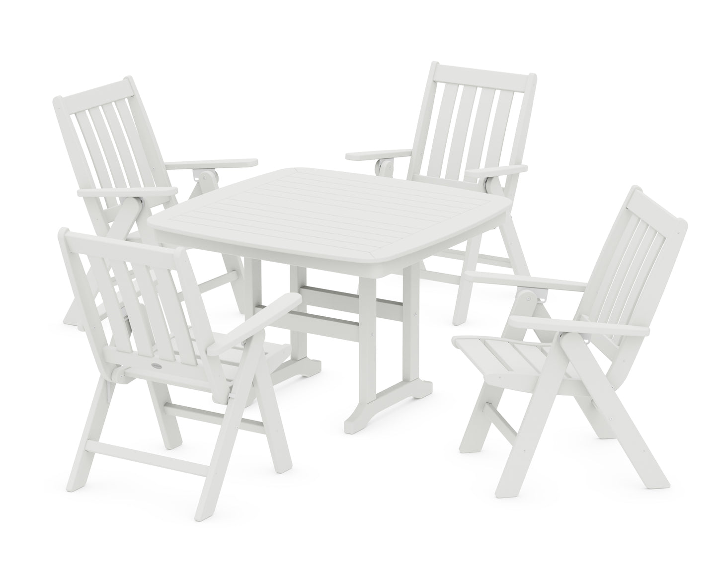 Vineyard Folding Chair 5-Piece Dining Set