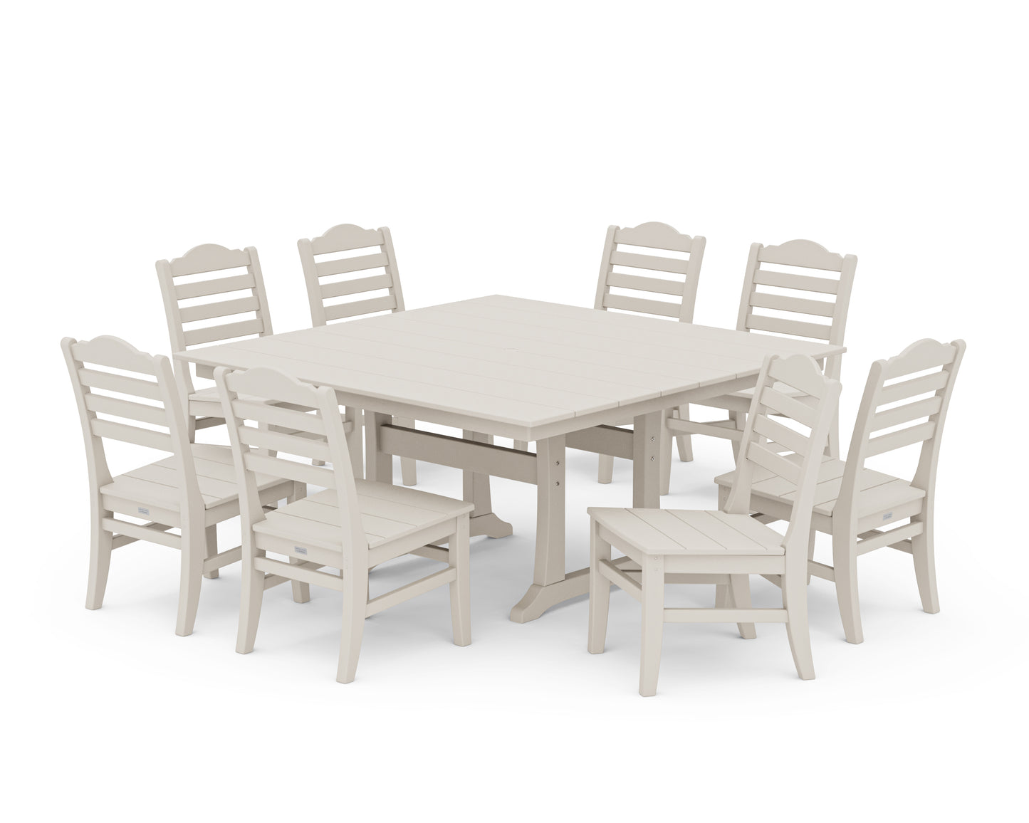Savannah Side Chair 9-Piece Square Farmhouse Dining Set with Trestle Legs