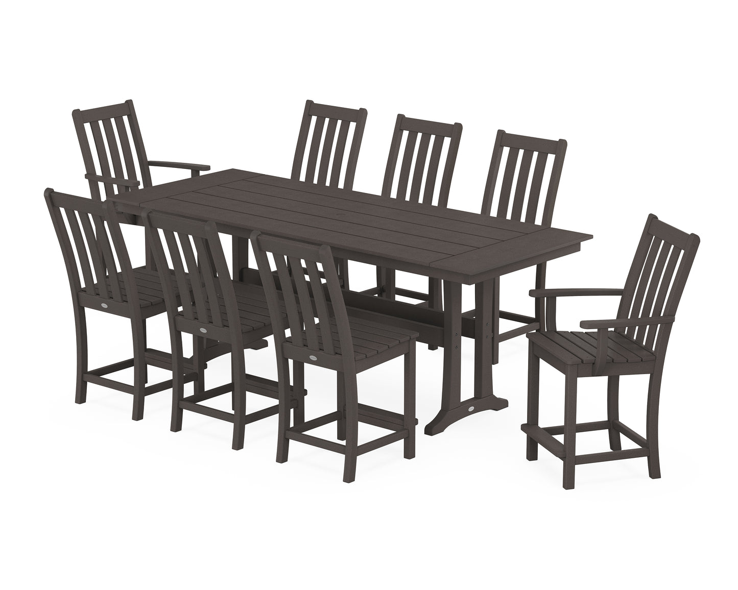 Vineyard 9-Piece Farmhouse Counter Set with Trestle Legs