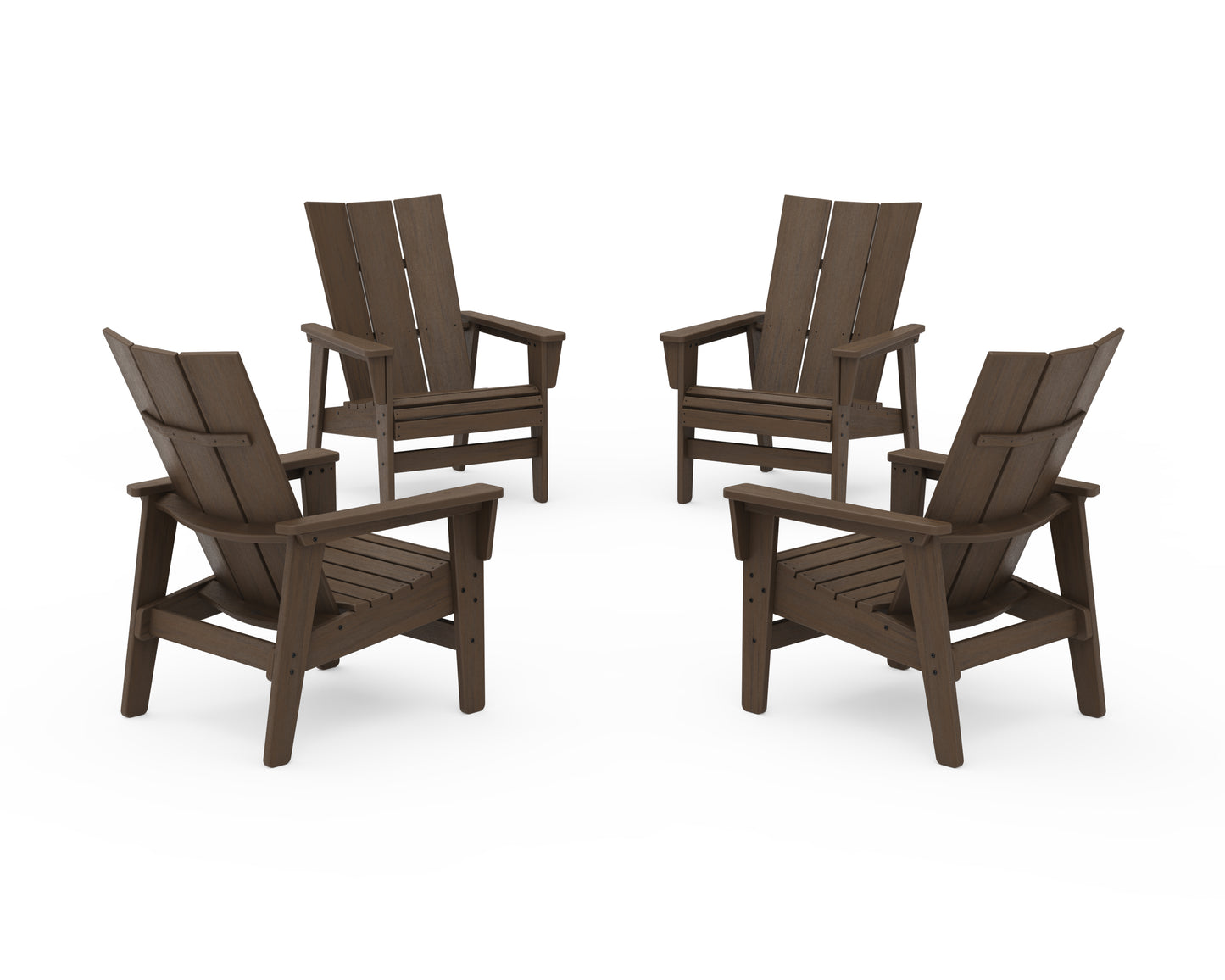 4-Piece Modern Grand Upright Adirondack Chair Conversation Set