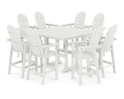 Vineyard Curveback Adirondack 9-Piece Trestle Bar Set