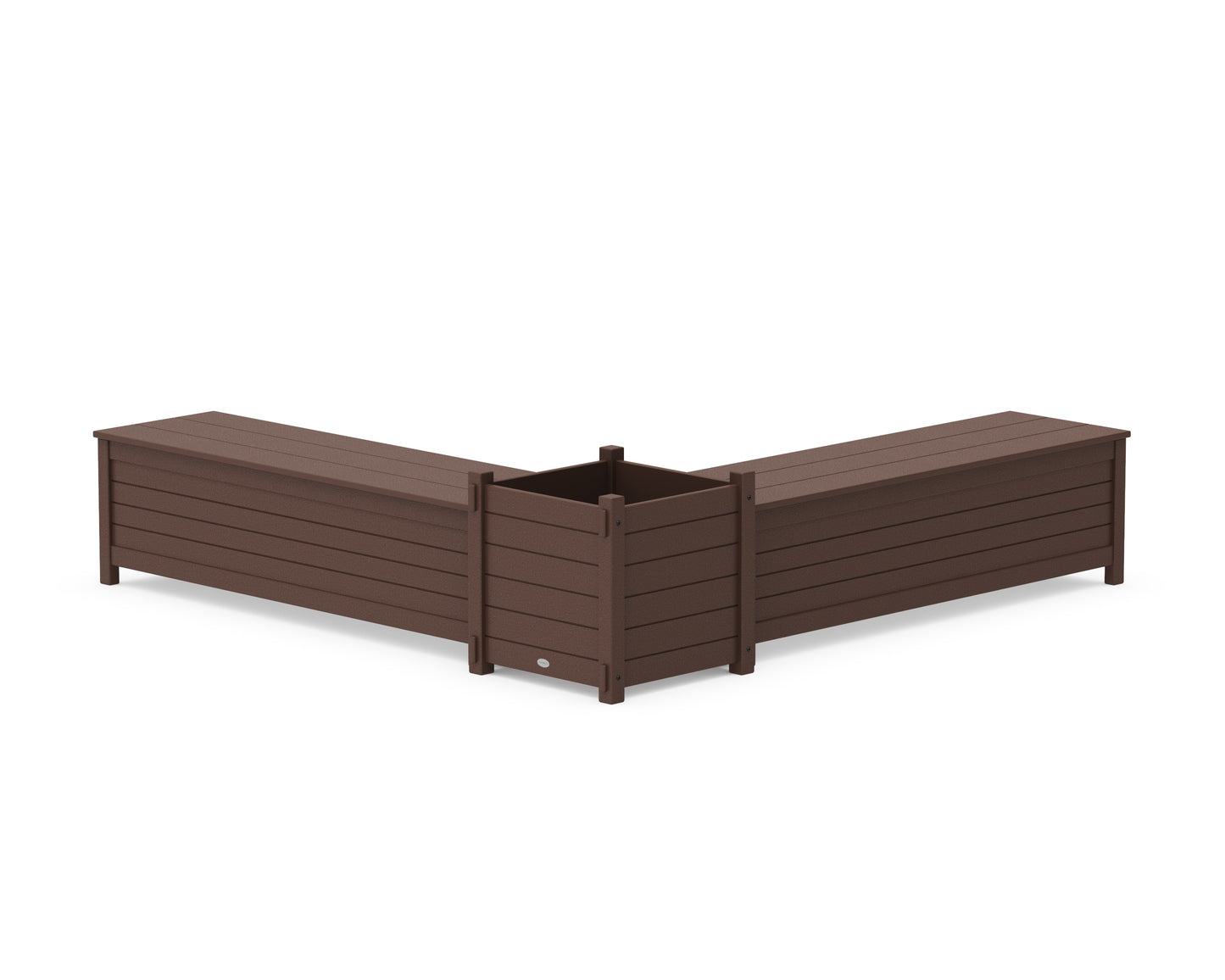60" Nautical L- Shaped Planter Storage Bench Set- Large
