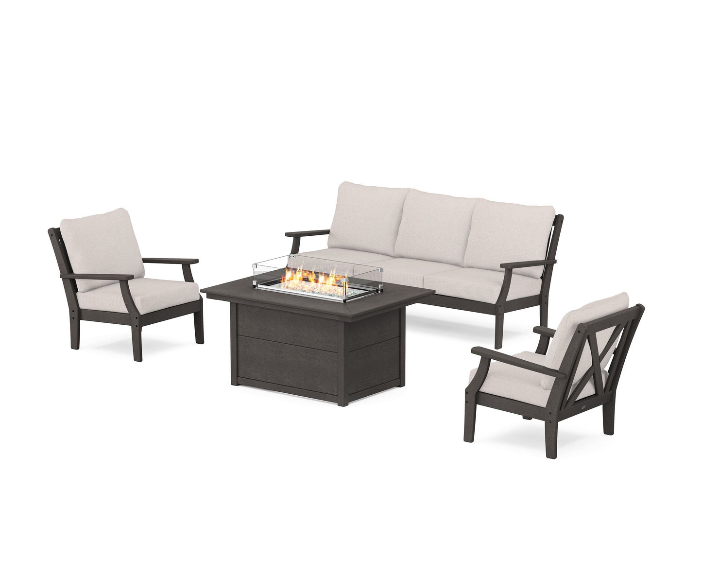 Braxton Deep Seating Fire Pit Table Set