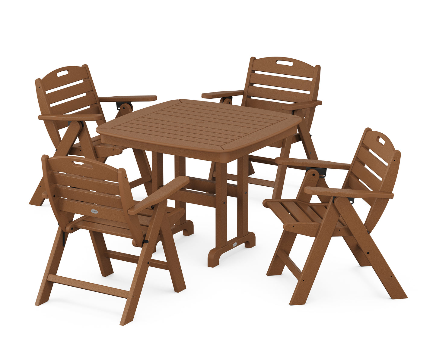 Nautical Folding Lowback Chair 5-Piece Dining Set