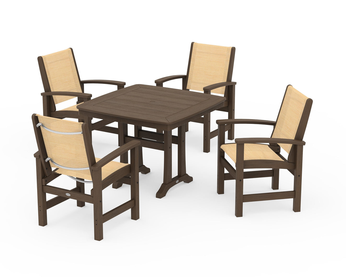 Coastal 5-Piece Dining Set with Trestle Legs