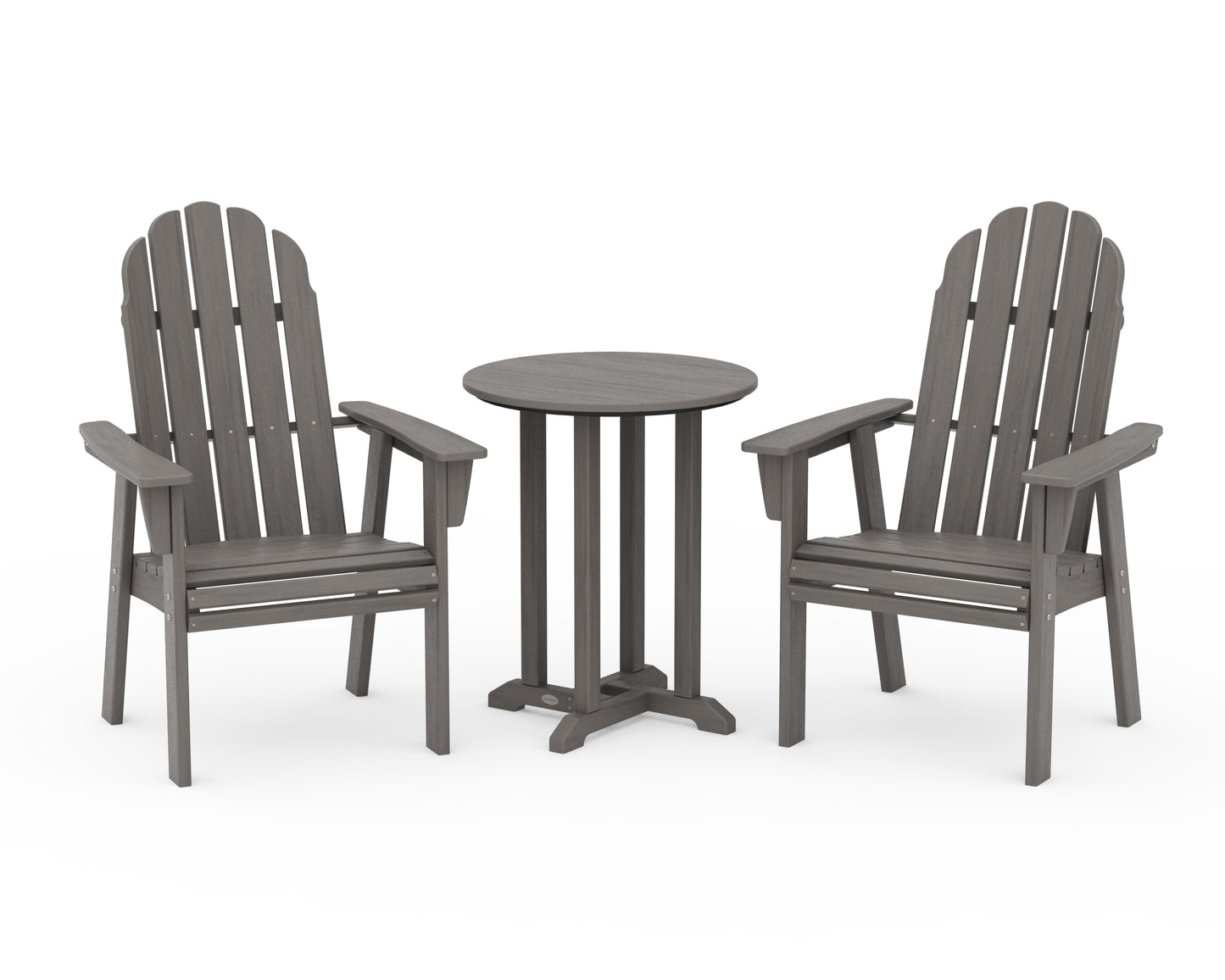 Vineyard Adirondack 3-Piece Round Bistro Dining Set