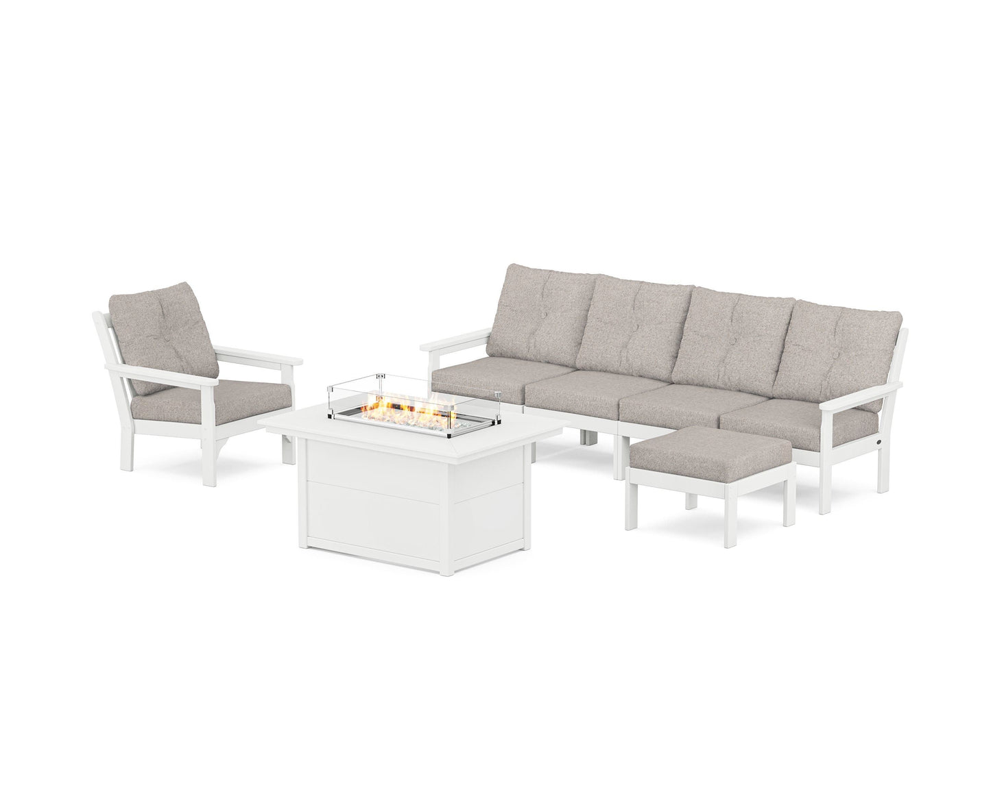 Vineyard Sectional Lounge and Fire Pit Set