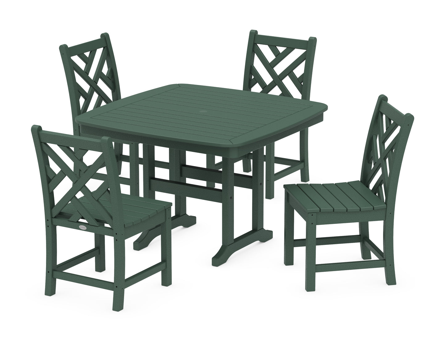 Chippendale Side Chair 5-Piece Dining Set with Trestle Legs