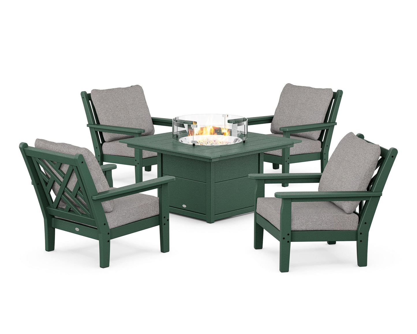 Chippendale 5-Piece Deep Seating Set with Fire Pit Table
