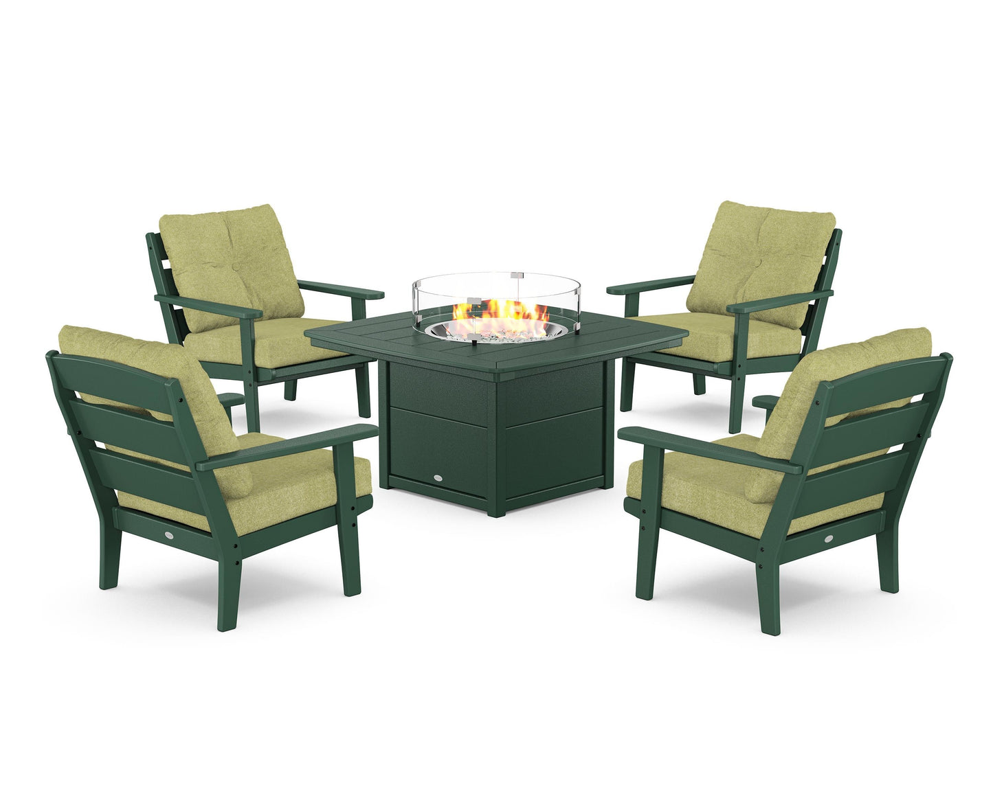 Lakeside 5-Piece Deep Seating Set with Nautical Fire Pit Table