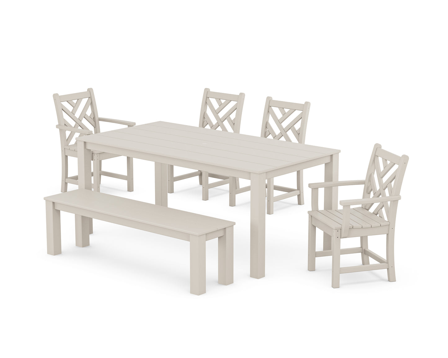 Chippendale 6-Piece Parsons Dining Set with Bench