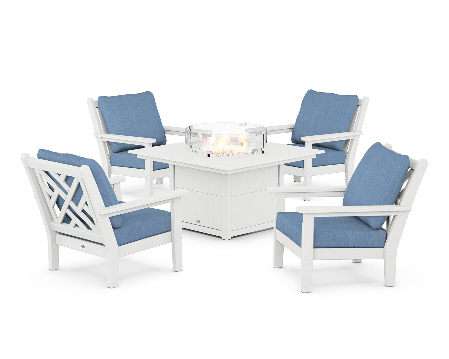 Chippendale 5-Piece Deep Seating Set with Fire Pit Table