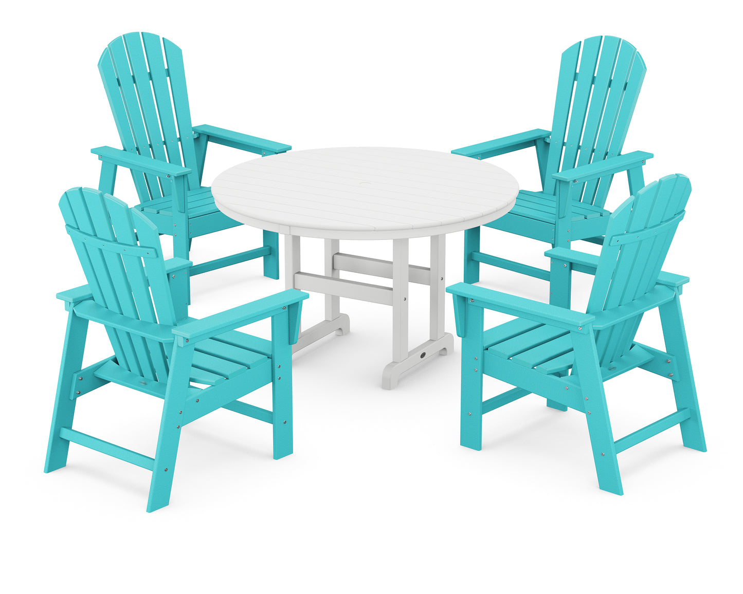 South Beach 5-Piece Round Farmhouse Dining Set