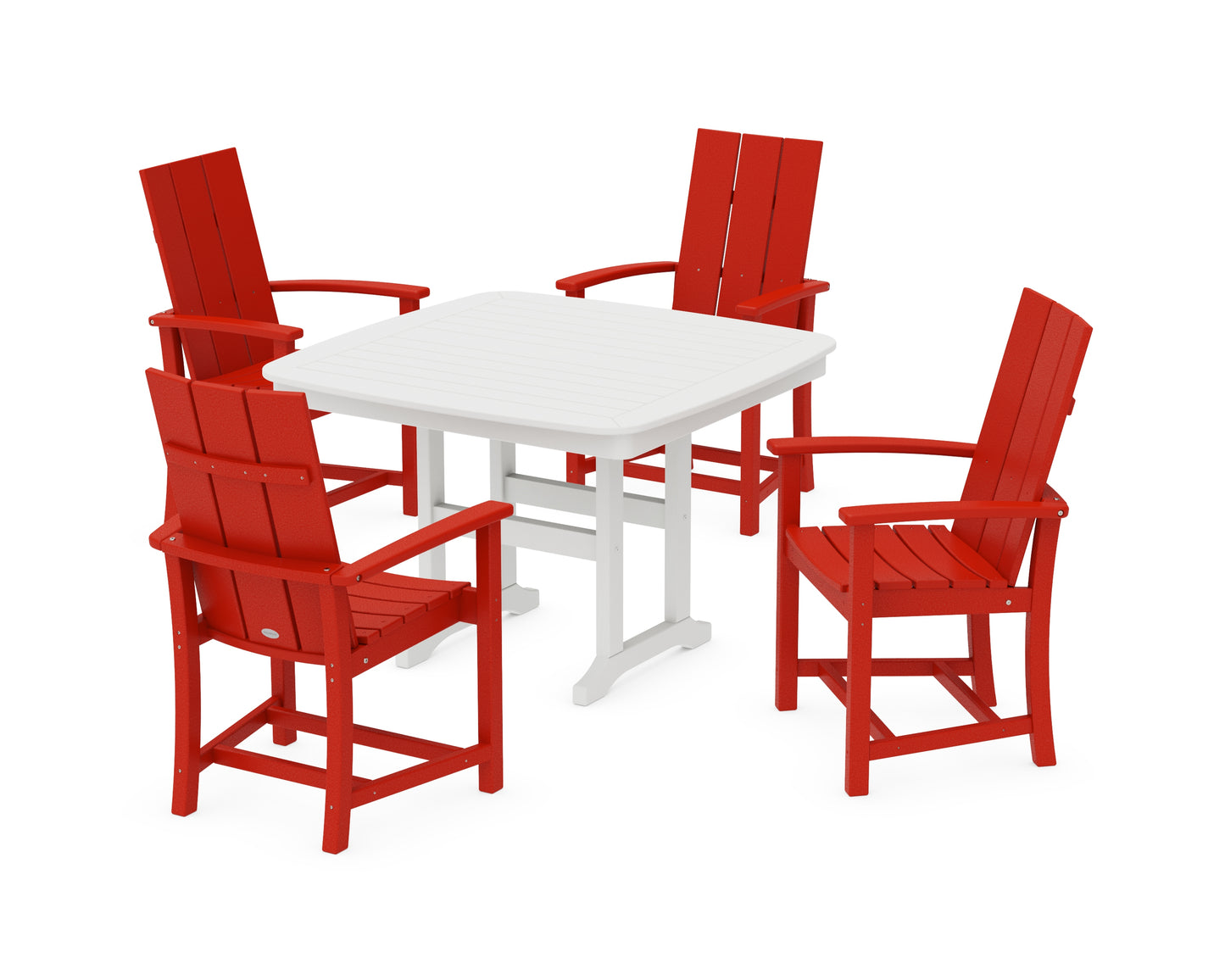 Modern Adirondack 5-Piece Dining Set with Trestle Legs