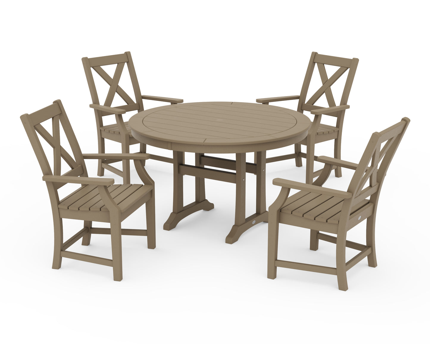 Braxton 5-Piece Nautical Trestle Arm Chair Dining Set