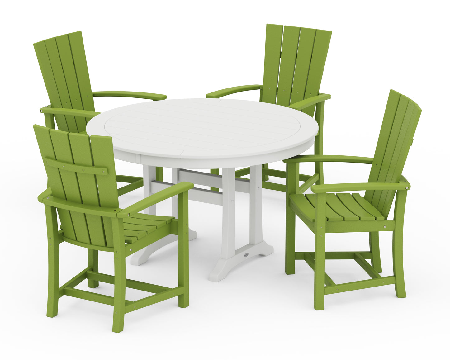 Quattro 5-Piece Round Dining Set with Trestle Legs