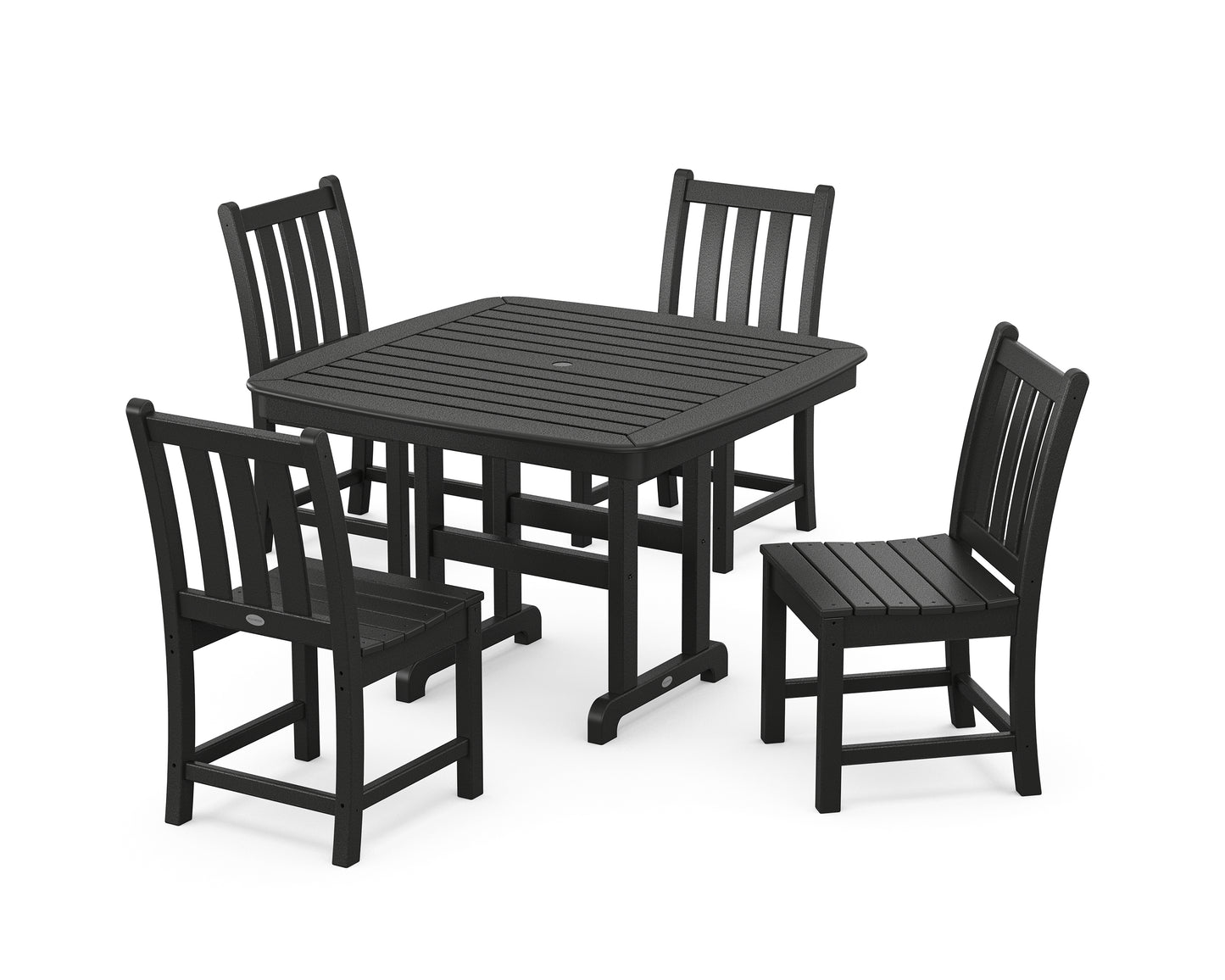 Traditional Garden Side Chair 5-Piece Dining Set with Trestle Legs