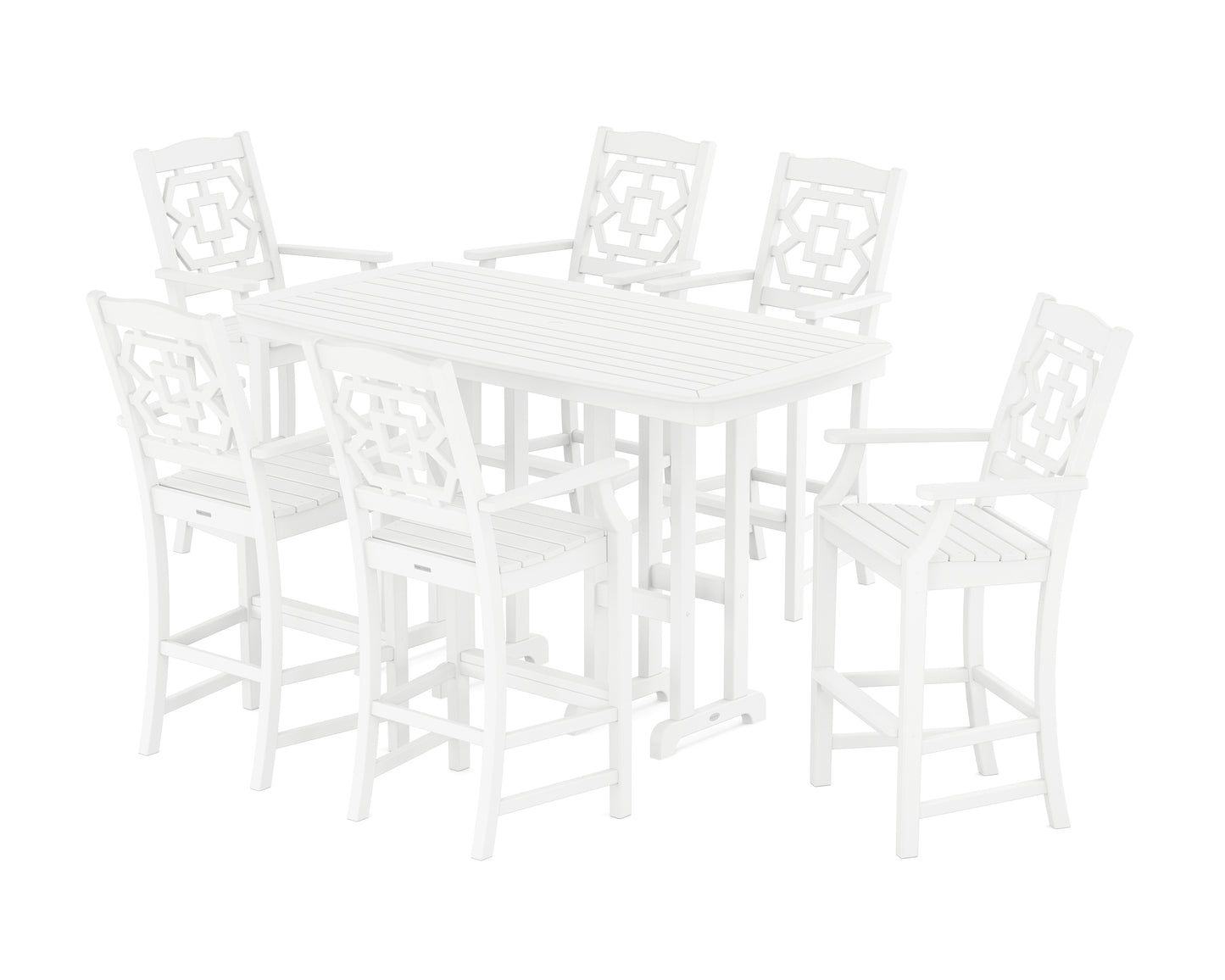 Chinoiserie Arm Chair 7-Piece Bar Set