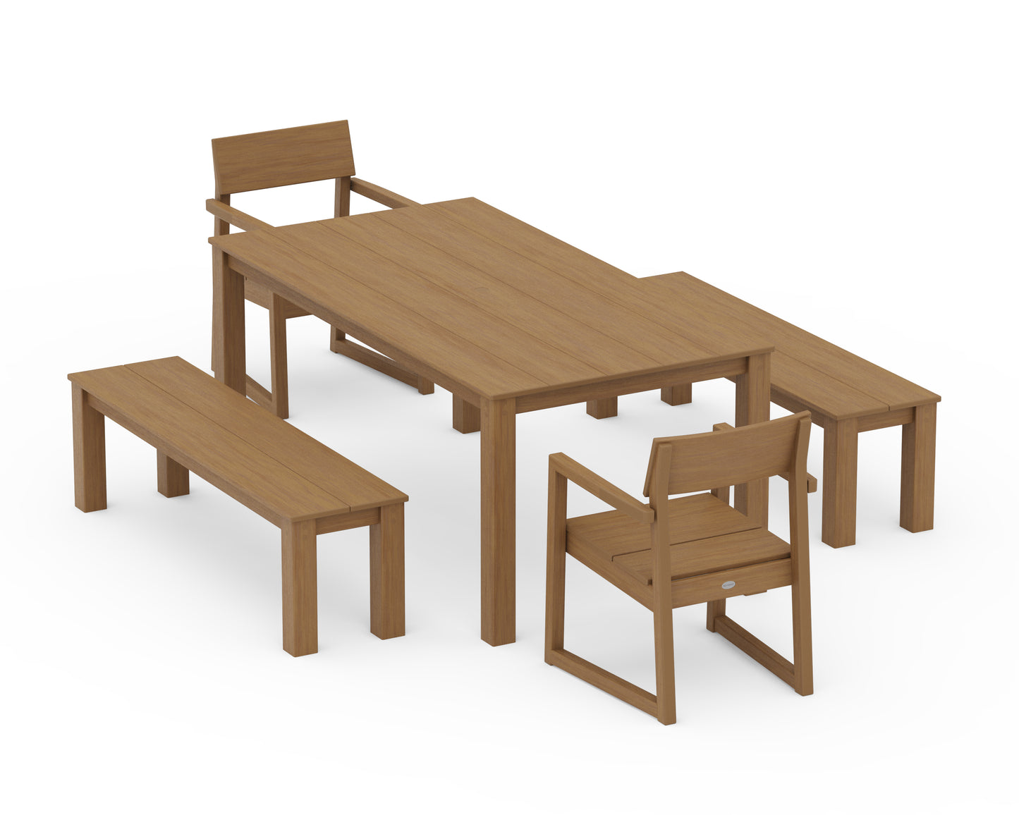 EDGE 5-Piece Parsons Dining Set with Benches