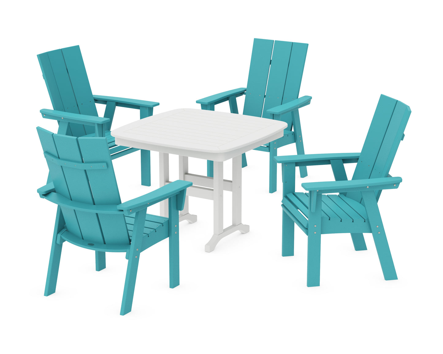 Modern Curveback Adirondack 5-Piece Dining Set