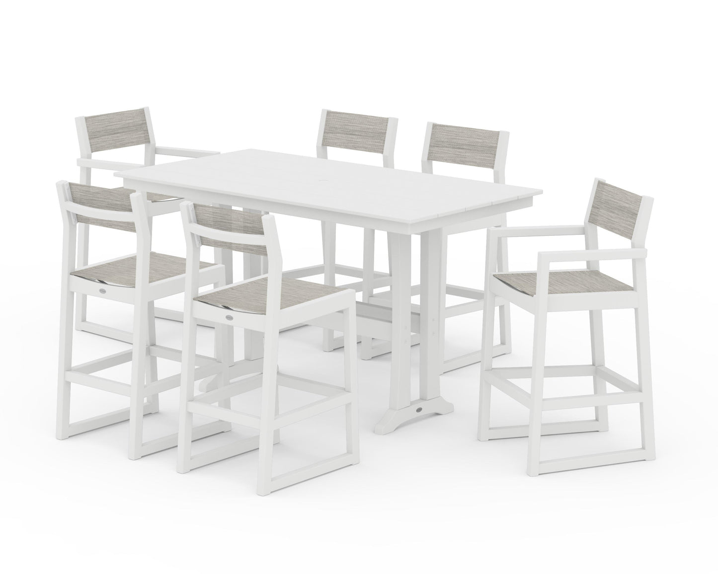 EDGE Sling 7-Piece Farmhouse Bar Set with Trestle Legs