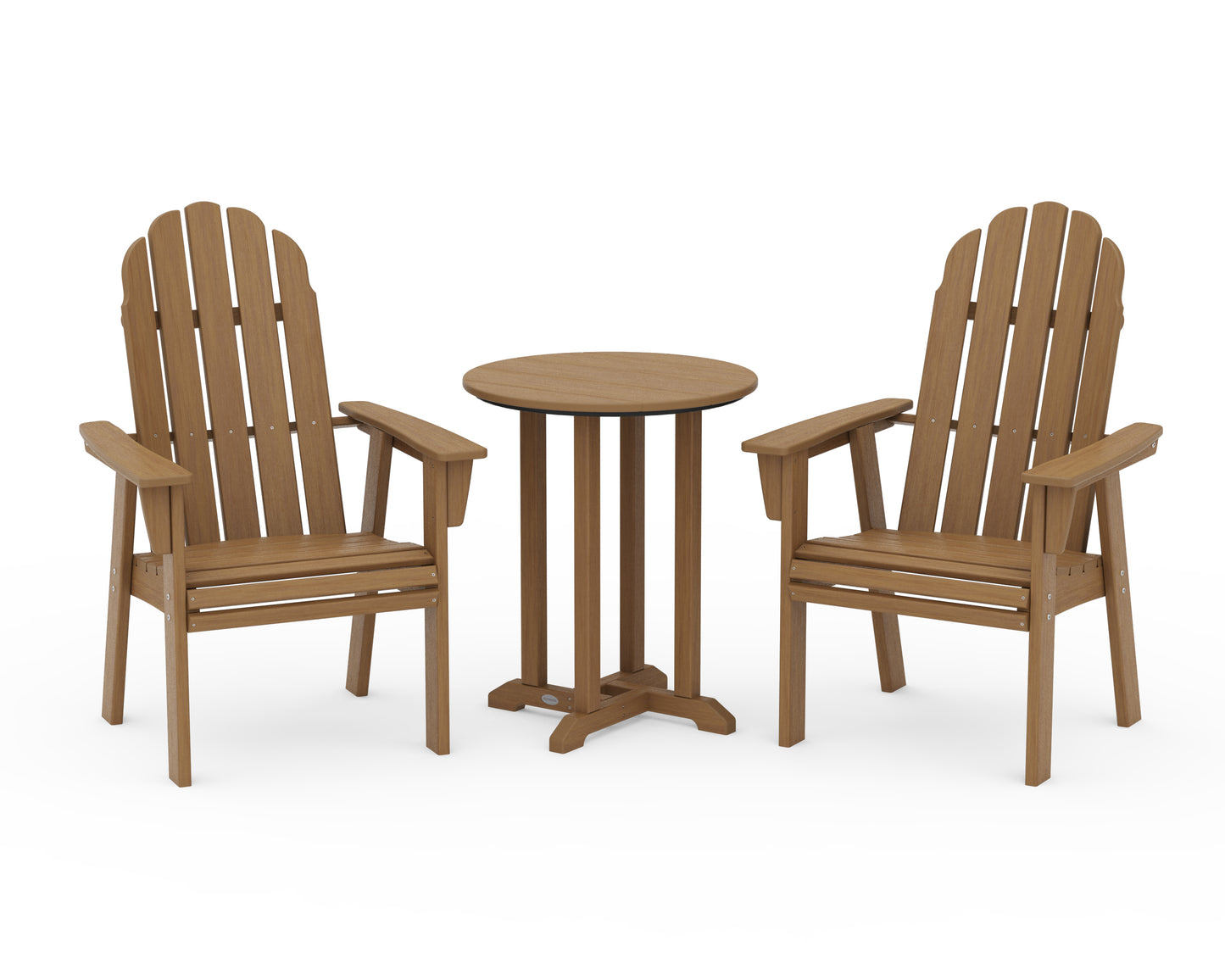 Vineyard Adirondack 3-Piece Round Bistro Dining Set