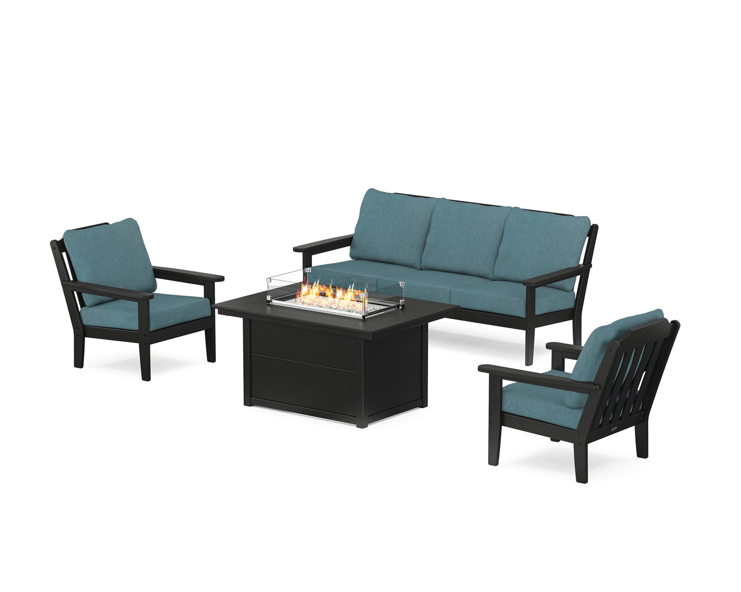 Cottage Deep Seating Fire Pit Table Set
