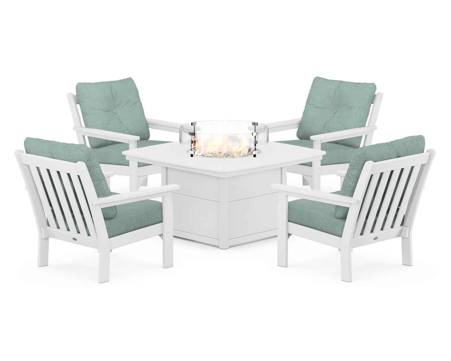 Vineyard 5-Piece Conversation Set with Fire Pit Table