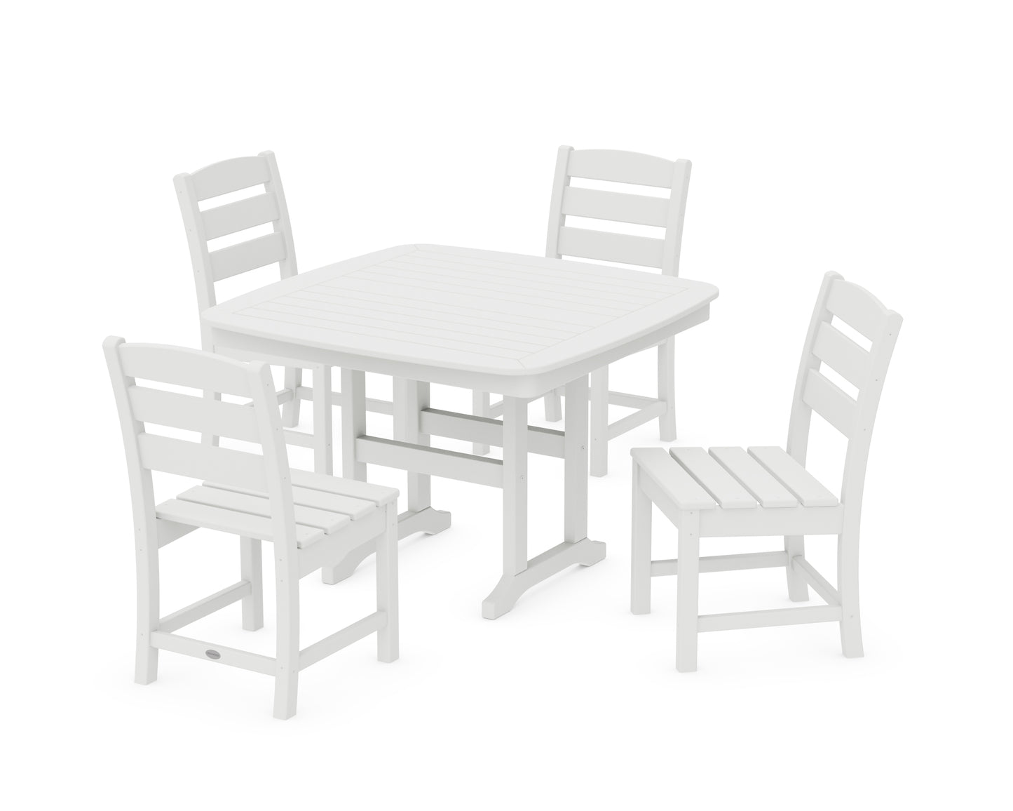 Lakeside Side Chair 5-Piece Dining Set with Trestle Legs