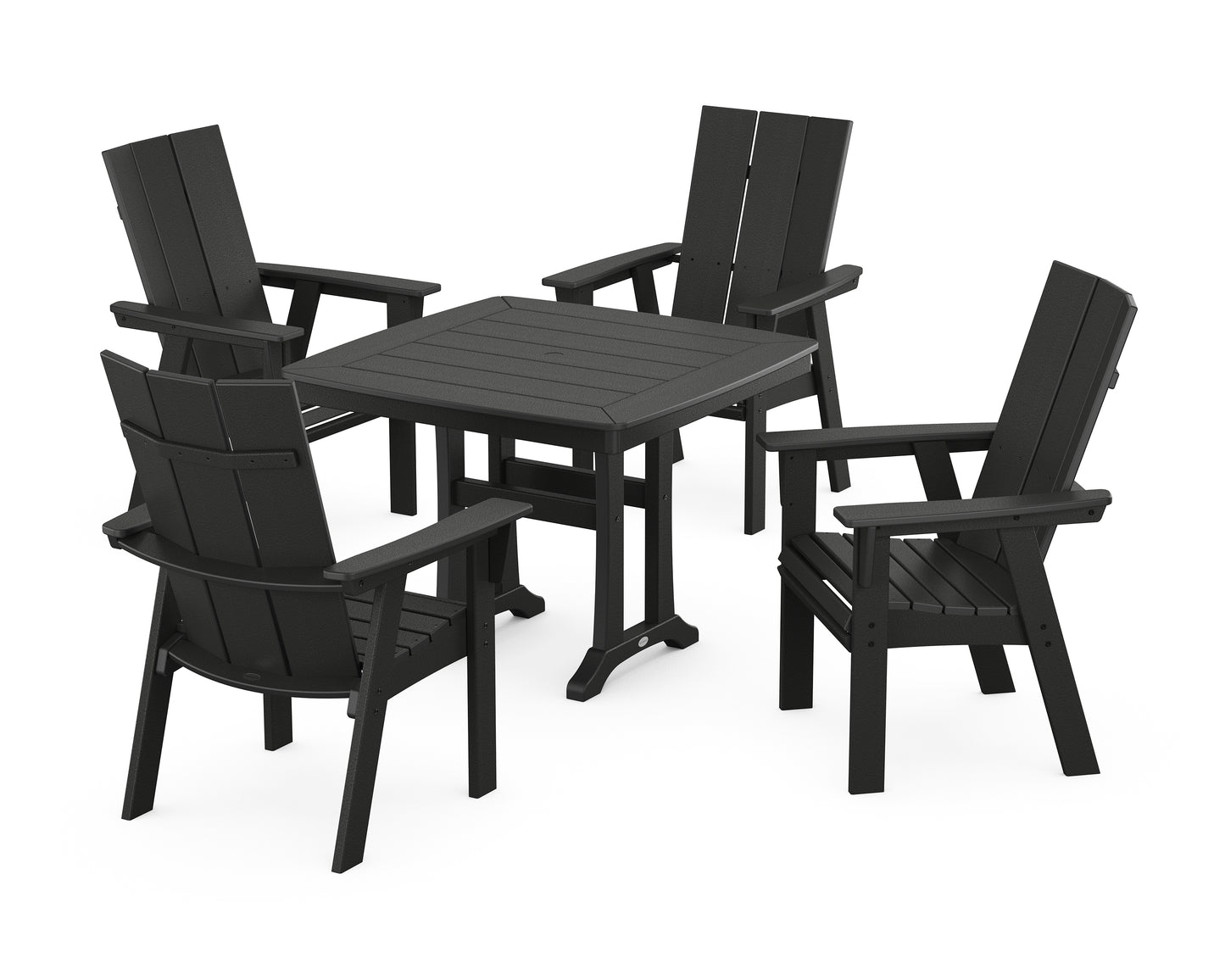 Modern Adirondack 5-Piece Dining Set with Trestle Legs