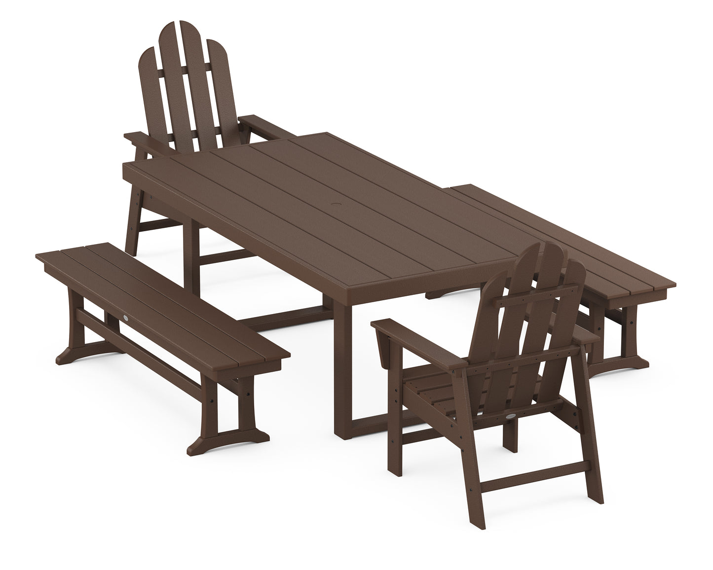 Long Island 5-Piece Dining Set with Benches