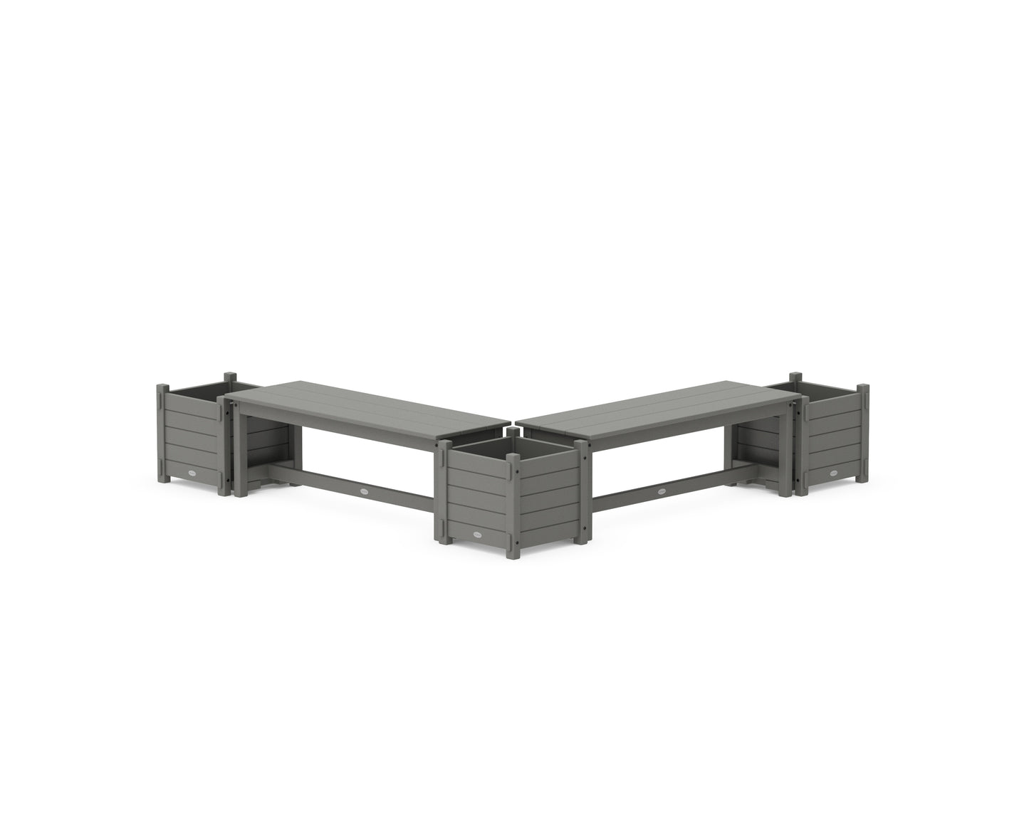 48" Nautical L- Shaped Planter Bench Corner Set