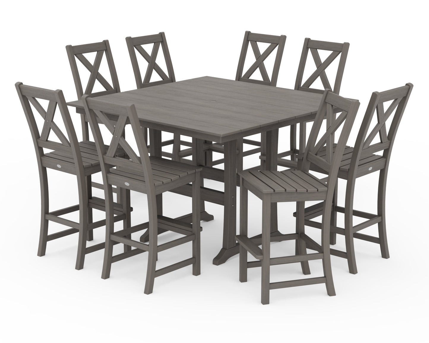 Braxton 9-Piece Farmhouse Trestle Bar Set