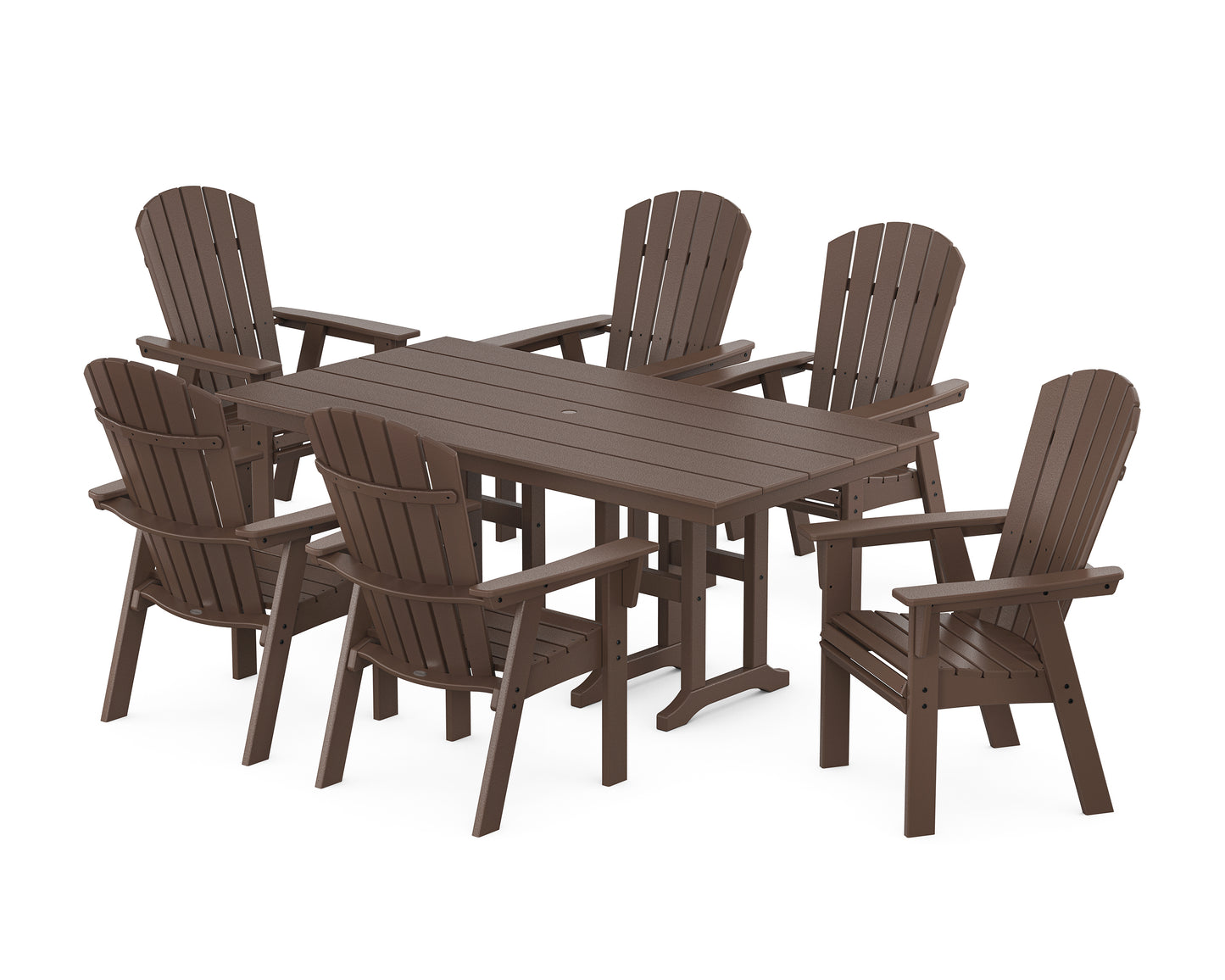 Nautical Curveback Adirondack 7-Piece Farmhouse Dining Set