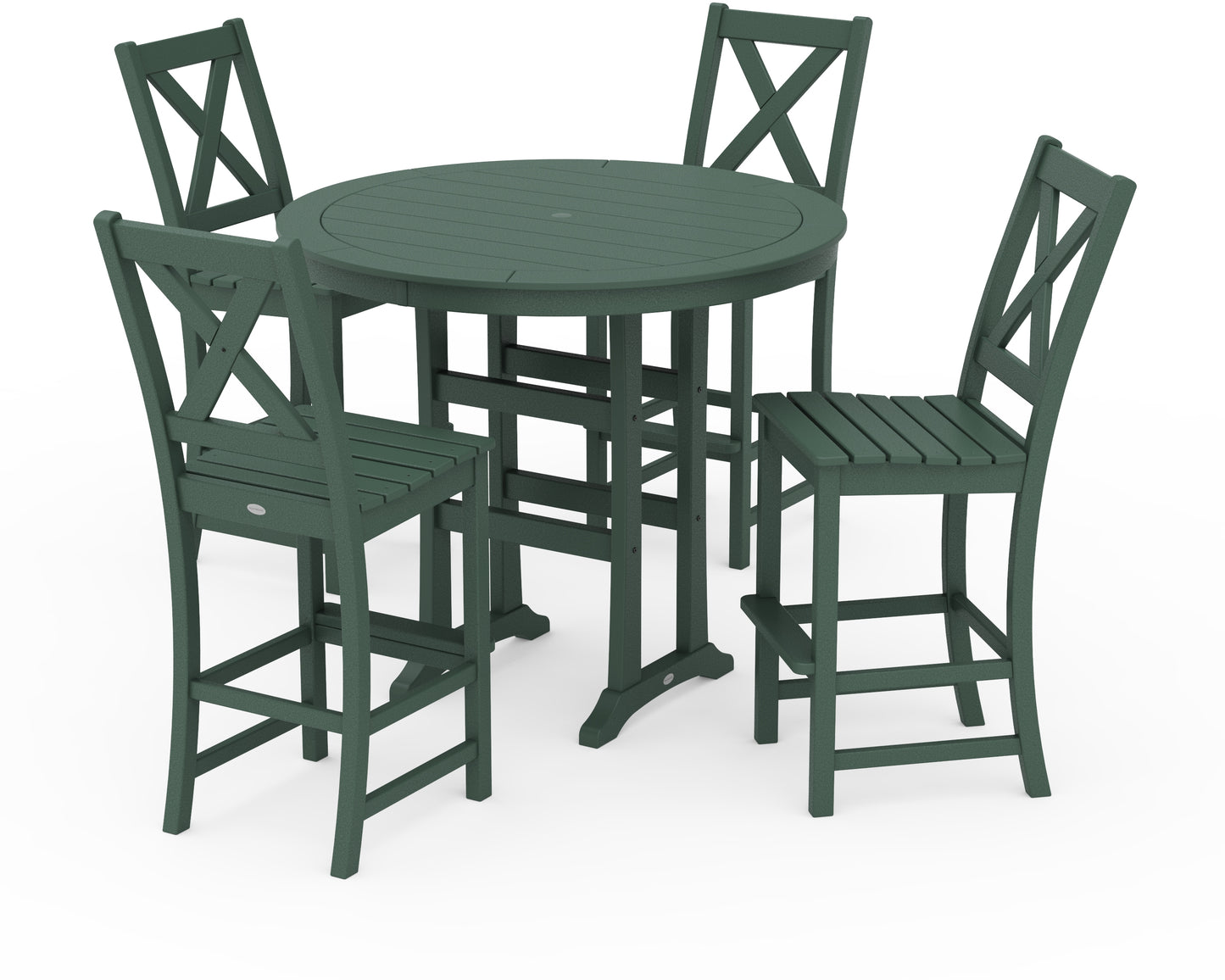 Braxton 5-Piece Nautical Trestle Arm Chair Bar Set