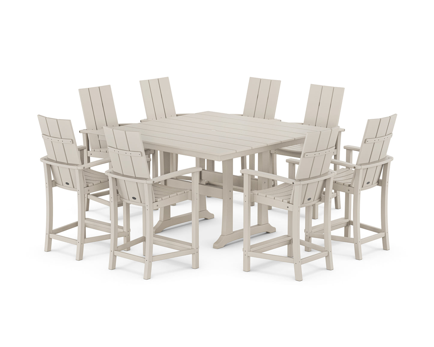 Modern Adirondack 9-Piece Farmhouse Trestle Counter Set