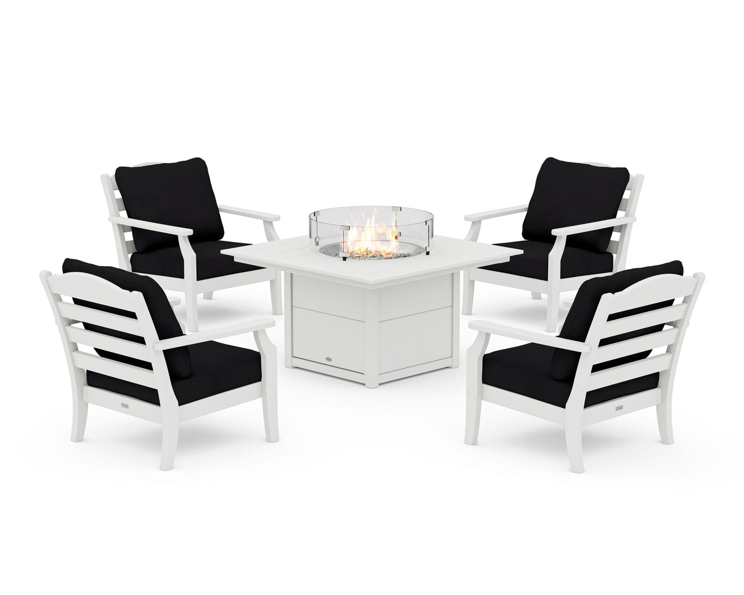 Savannah 5-Piece Deep Seating Set with Fire Pit Table