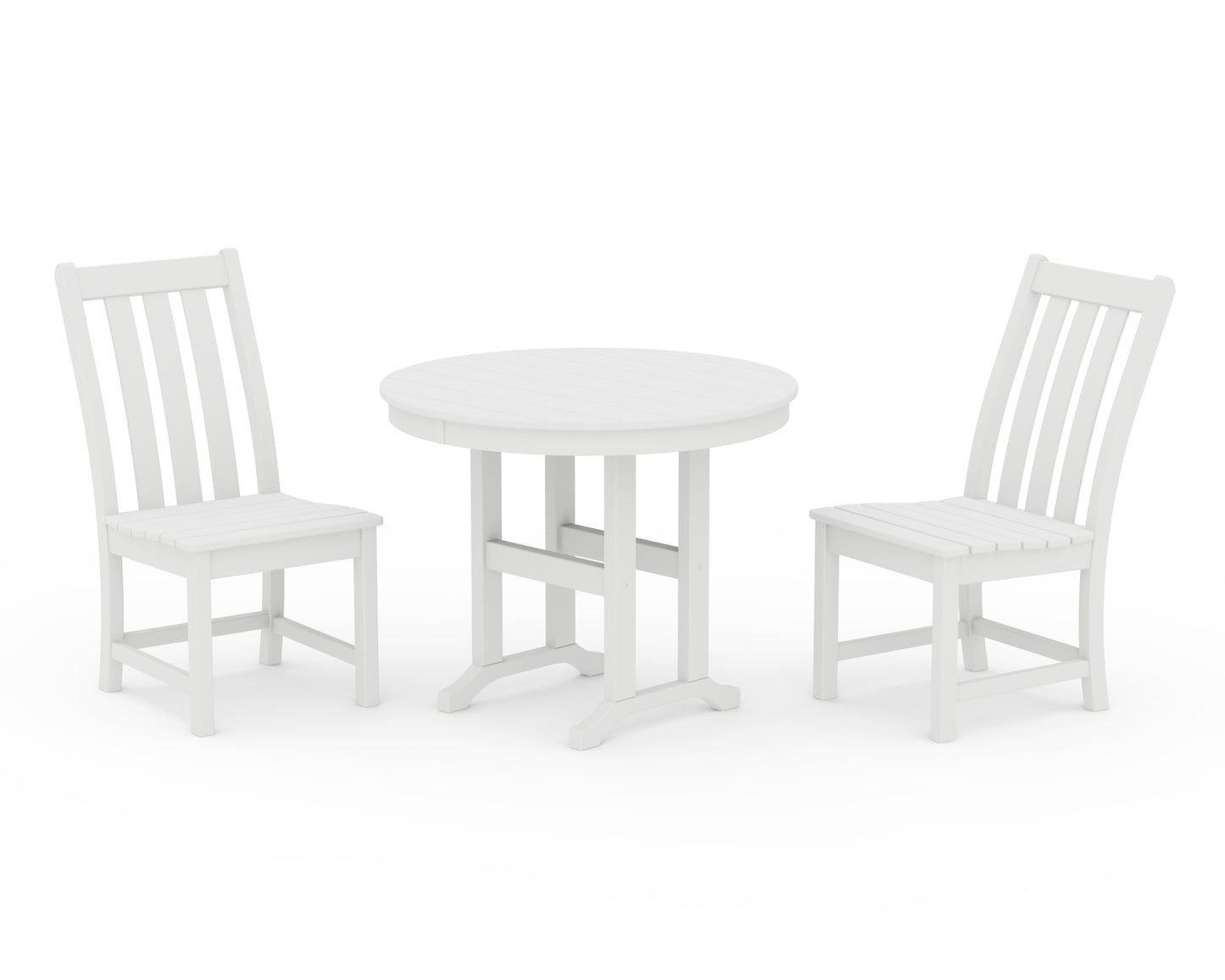 Vineyard Side Chair 3-Piece Round Dining Set