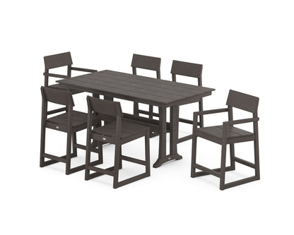 EDGE 7-Piece Farmhouse Counter Set with Trestle Legs