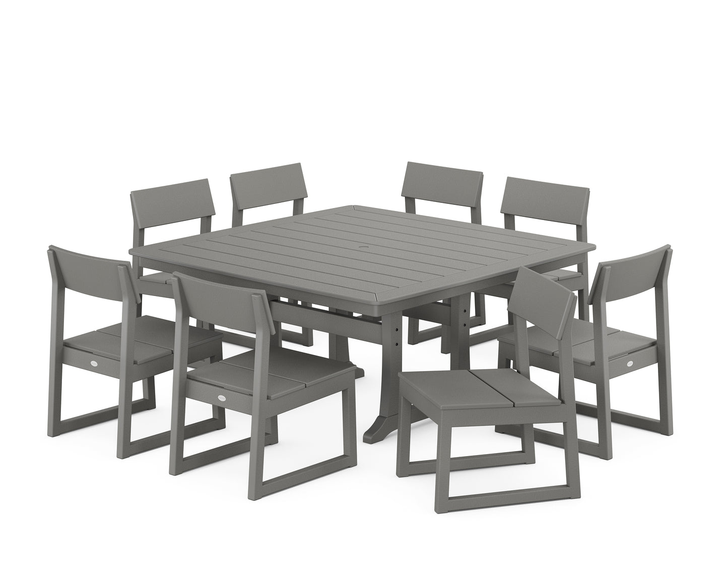 EDGE Side Chair 9-Piece Dining Set with Trestle Legs