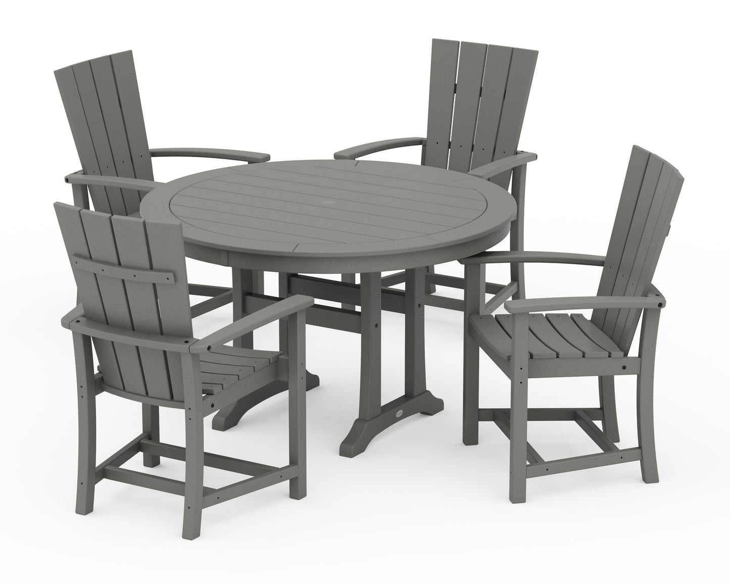 Quattro 5-Piece Round Dining Set with Trestle Legs