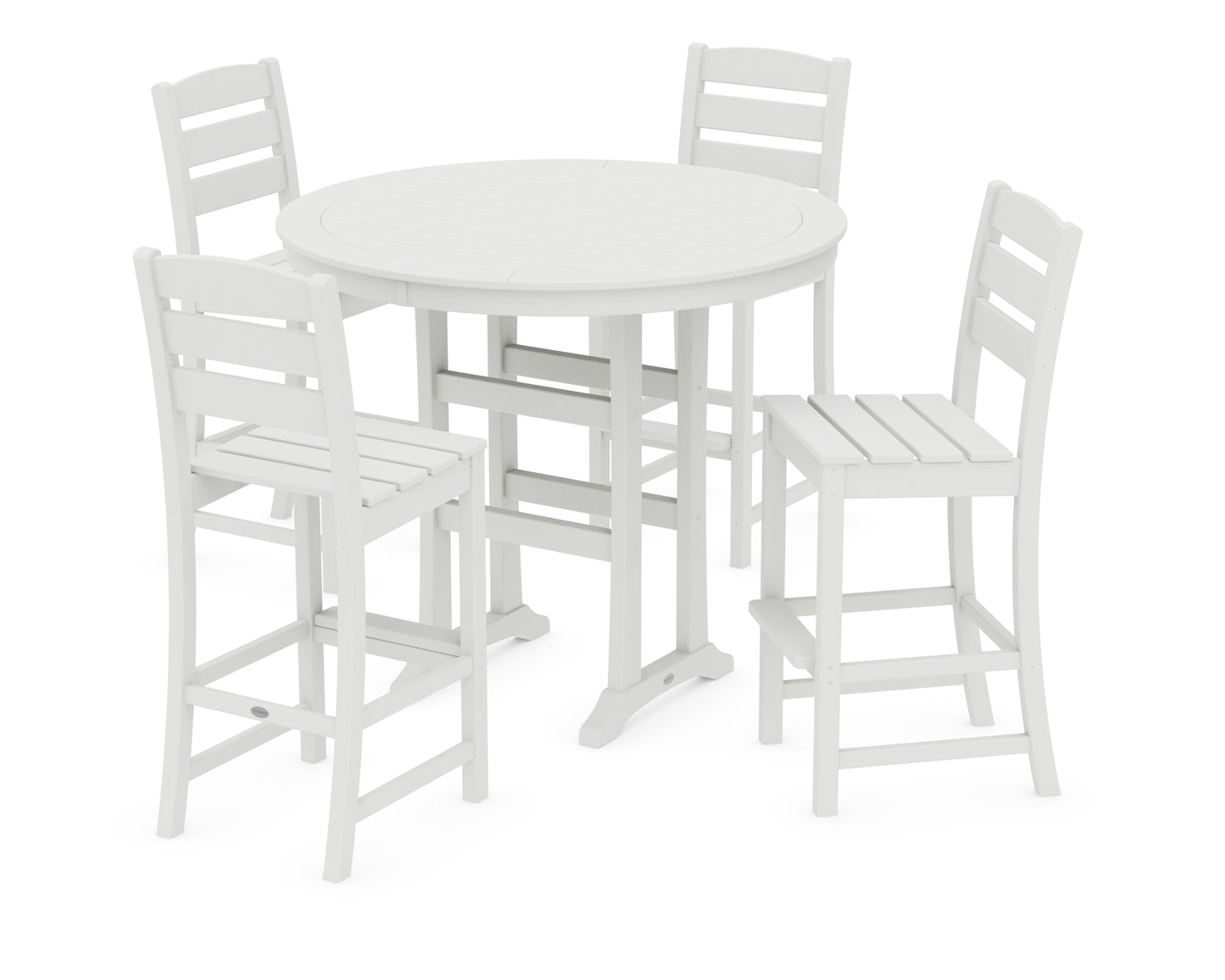 Lakeside 5-Piece Round Farmhouse Side Chair Bar Set