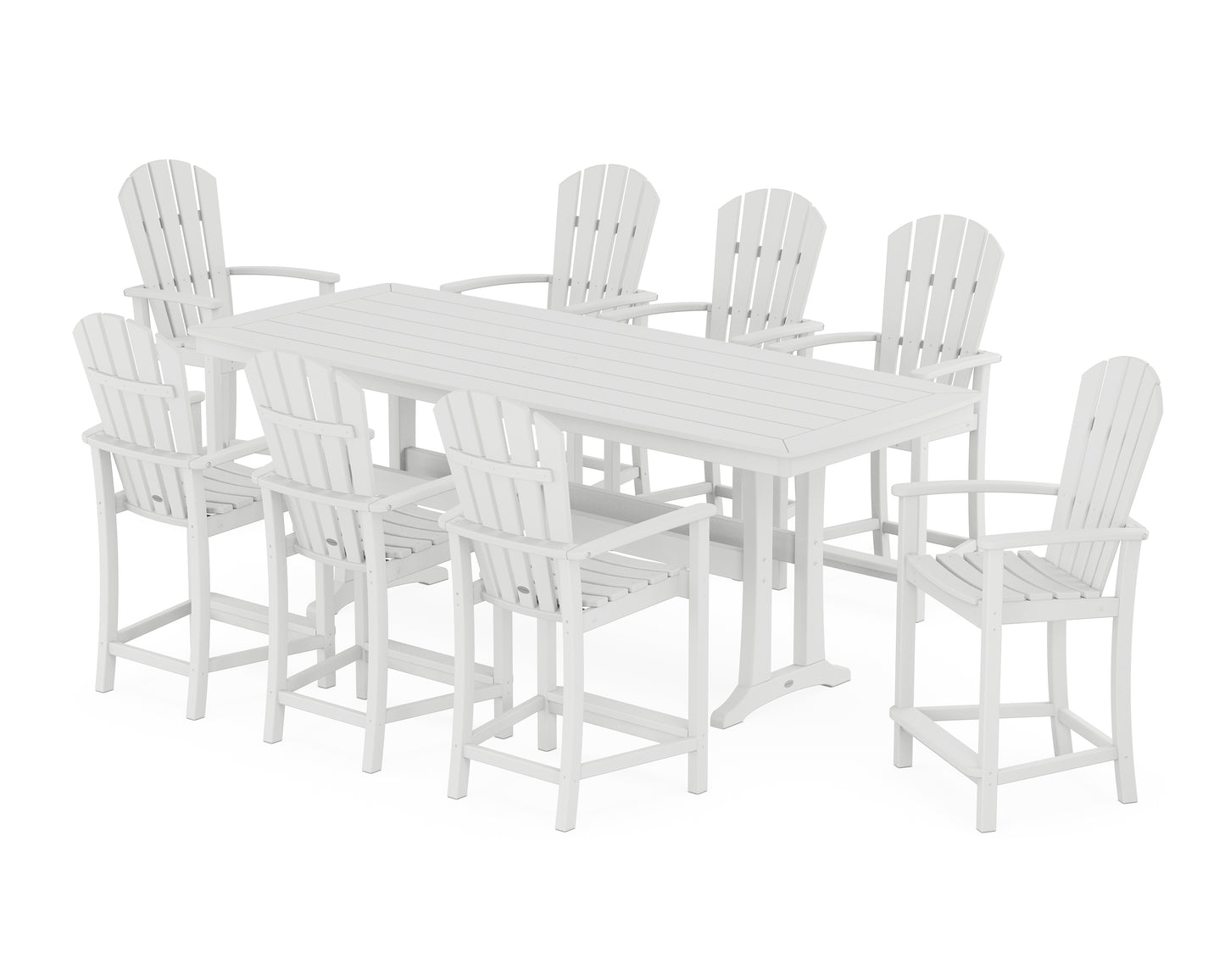 Palm Coast 9-Piece Counter Set with Trestle Legs